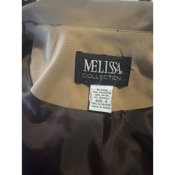 Melissa Collection vintage tan and brown exposed stitching jacket size 8 - Picture 3 of 6